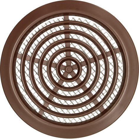KOTARBAU Grille d'aération ronde marron diamètre 80 mm avec moustiquaire