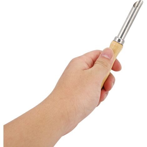 4 outils de découpe circulaires en bois pour poterie et argile, avec manche et trou rond.