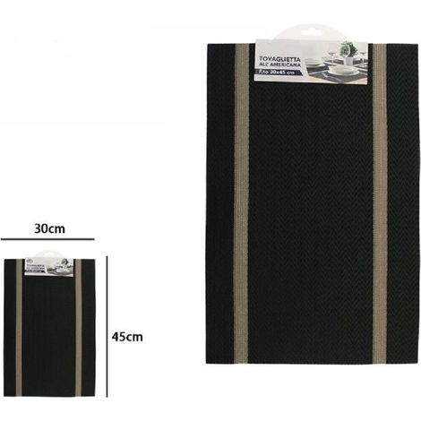 Trade Shop - Tischset Tischsets Frühstück Küche Tisch 30x45cm 72286 schwarz -