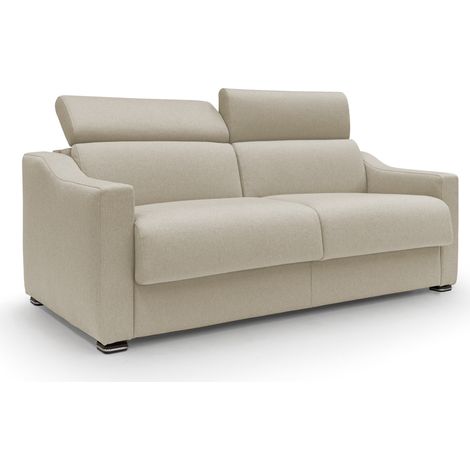 Amber Schlafsofa mit 18 cm hoher Matratze Stoff T05 171 cm (mat. 120x197) creme (1/4)