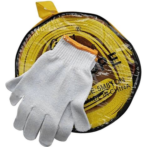 Câble de remorquage de 5 mètres de long pour voitures, capacité de charge de 8 tonnes, en polyester robuste, avec crochets d'urgence.