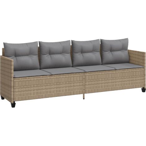 Maison Exclusive - Sonnenliege mit Kissen Beige Poly Rattan