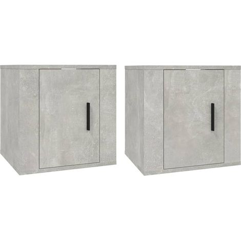 Meubles TV muraux 2 pcs, Étagères TV, Meubles de Salon, Gris béton 40x34, 5x40 cm OIB6960E (1/5)