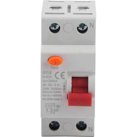 Disjoncteur différentiel 2P 25A/40A/63A 230VAC, protection fuite de courant, équipement électrique 63A (1/5)
