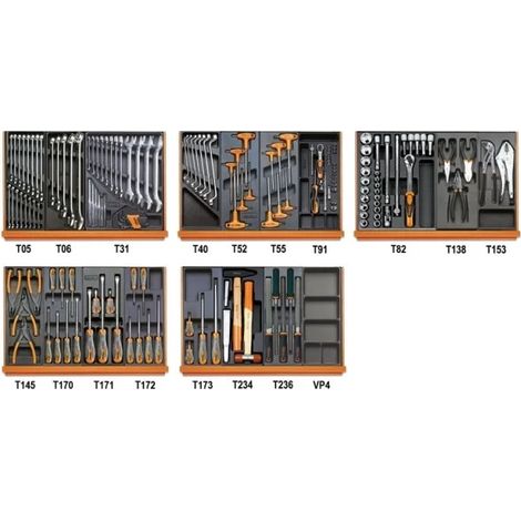 Beta 5908VU/2T Assortimento utensili universali in termoformati rigidi 161 Pz.