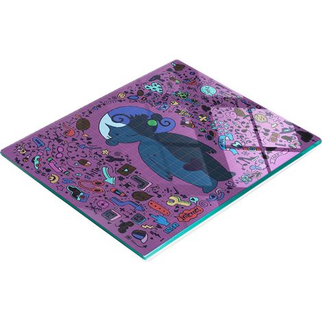 Tabla de cocina de vidrio templado con gr谩ficos para hombres y mujeres, 60x52 cm (1/5)