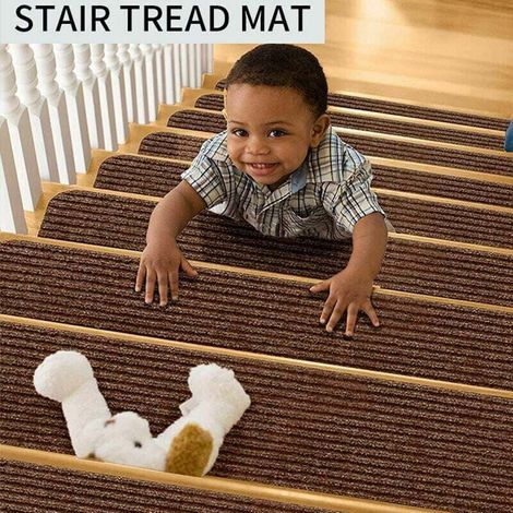 Lot de 15 Tapis Antidérapants pour Escalier, 20 x 76 cm, Sécurité pour Enfants et Animaux, Adhésif Réutilisable (1/4)