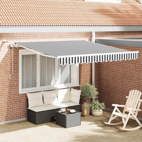 Toldo retráctil automático luz LED antracita 300x250 cm