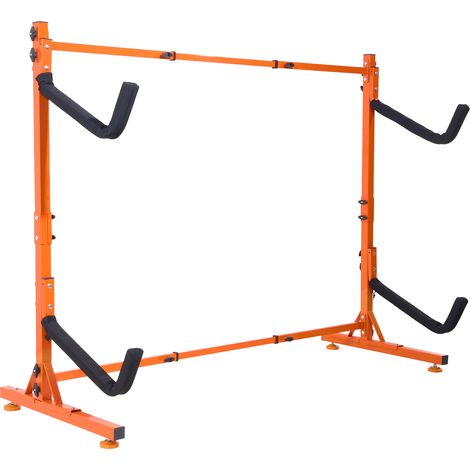 VEVOR Portaoggetti per Kayak Autoportante, Supporto per Gancio per Kayak in Acciaio Resistente con Bracci Imbottiti e Larghezza Regolabile, Carico Massimo 175LBS, per Garage Interno ed Esterno