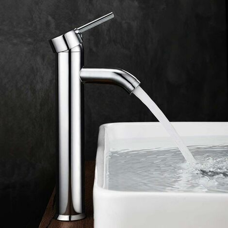 Waschtischarmatur mit hohem Mischer für Waschbecken oder Spülbecken, einstellbarer Mischer für Warm- und Kaltwasser