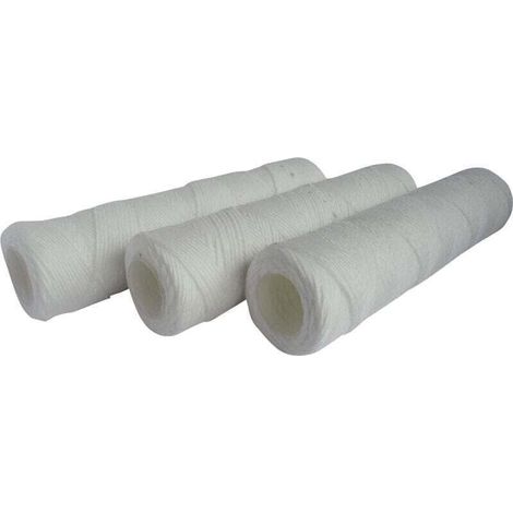 Pack de de 3 cartouches filtrante anti-sédiments bobinée 20 microns - Taille standard 10", XU, Pour filtrer les impuretés de l'eau du réfrigirateur - Durée : 6 mois - KZQ