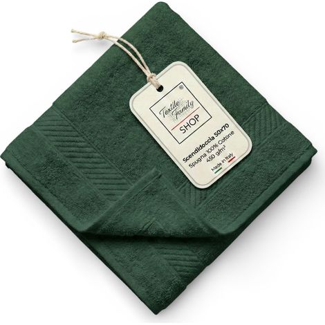Scendidoccia Bagno Verdone 50x70 Spugna Cotone 450 g/m² - Tappetino Doccia Made in Italy