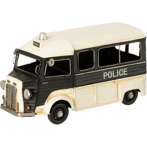 Bus de Police Déco en Métal "Antique" 28cm Noir (1/2)