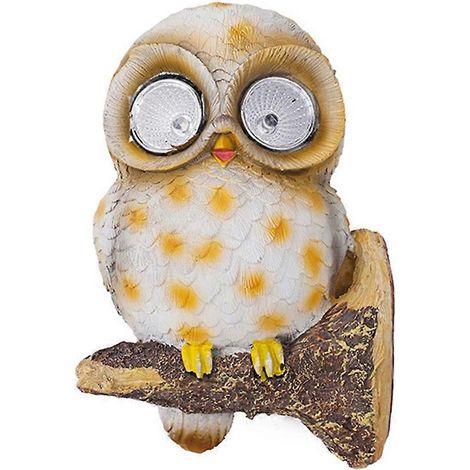 Lampe décorative hibou en résine solaire étanche, accessoire lumineux