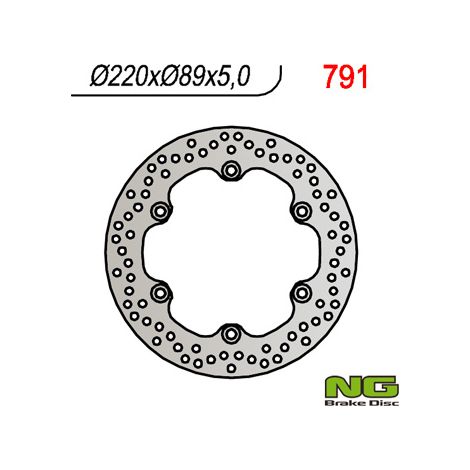 Disco de freno trasero NG 220 mm Suzuki GSXR/SV/TL, acero 5x10,5 mm