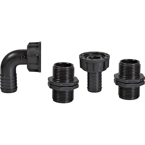 Ribiland 01552 - Raccord pour Pompe 1" - Lot de 4 - Noir