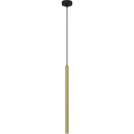 Suspension tube noir laiton brossé Yoru G9 8W Luminex
