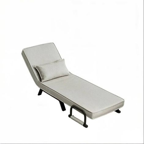 Poltrona letto pieghevole convertibile 3 in 1 grigio chiaro con schienale regolabile (1/5)