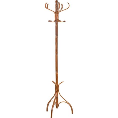 Perchero pie madera lac avellana 45x45x182h cm
