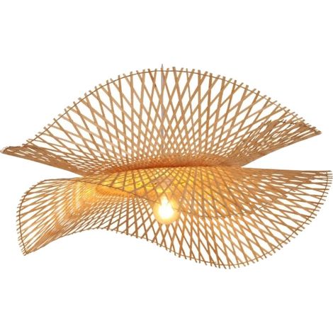 Suspension, en bambou fait main, style Art Déco, C 55CM, Pas d'ampoule (1/2)