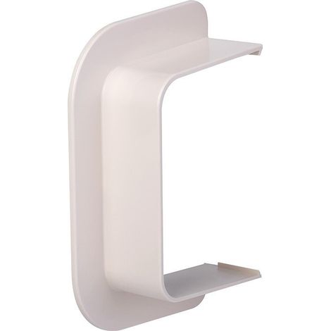 Rosace murale en plastique rigide beige de grande largeur pour goulotte (110 mm)