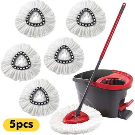 Pack of 5 replacement heads compatible with Vileda EasyWring rotary brushes - Refills for rotary heads (1/4)