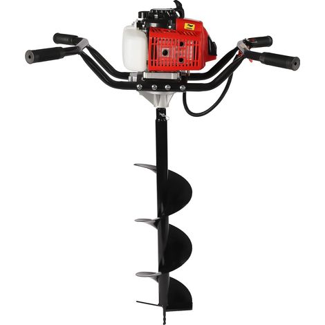 63CC 2-Stroke Gasoline Post Hole Digger with 3HP 7500RPM, Aluminum Alloy Steel Drill Bit for Garden Lawn Trenching Soil Planting, Manual Recoil Starter Includes Goggles and Accessories (1/5)