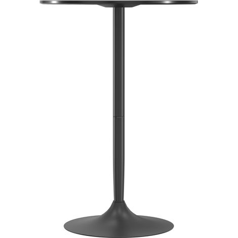 Table haute bar moderne ronde, base acier, plateau MDF, Ø70x102cm, Noir
