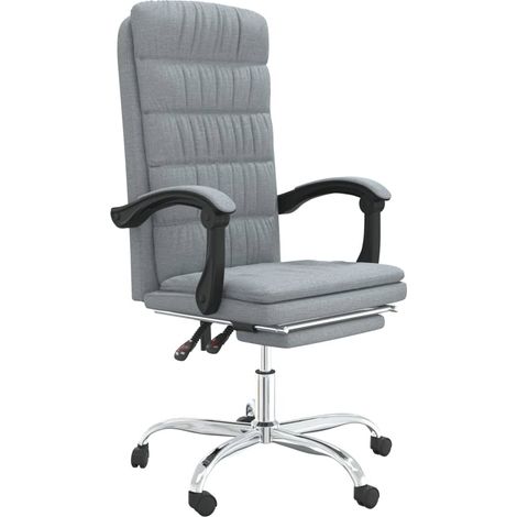 Maison Exclusive - Silla de oficina reclinable de tela gris claro