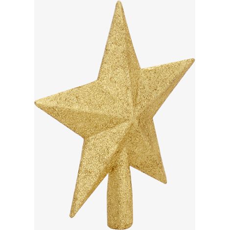 Cimier de sapin de Noël à paillettes (20 cm) - Cimier de sapin de Noël (doré) (1/4)