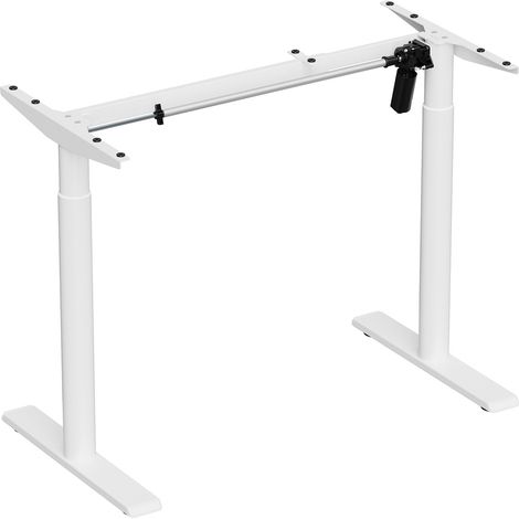 Pied de bureau motorisé assis-debout, Hauteur 70-120 cm, Blanc (1/3)