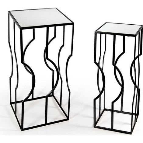 Set due tavolini in metallo cm 33x70 e cm25x65 (1/2)