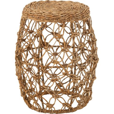 Table d'Appoint en Feuille de Bananier "Baril" 55cm Naturel (1/5)