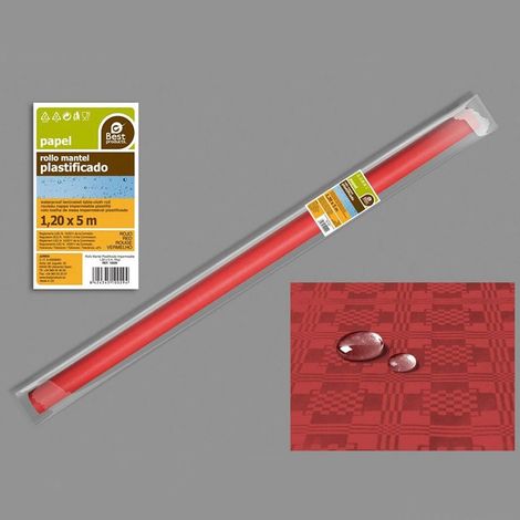 Rote wasserdichte Tischdeckenrolle 5 x 1,2 m