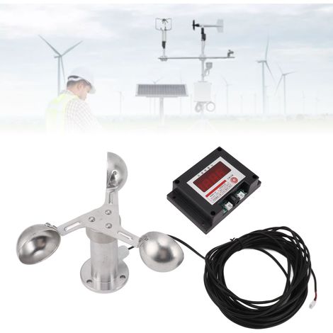 Windgeschwindigkeitsalarm für Wetterstationen, 220-V-Anemometer für Turmdrehkrane mit Aluminiumlegierungsbecher (1/5)