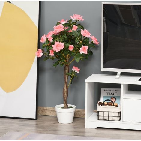 Pianta artificiale camelia rosa 90 cm in vaso OKMYHOME (1/4)
