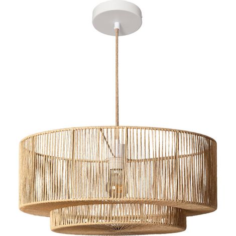 sweeek - Hängelampe für Indoor mit Rattan-Look Ø 50 cm