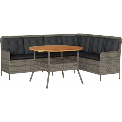 Maison Exclusive - 2-tlg. Garten-Sofagarnitur mit Auflagen Poly R