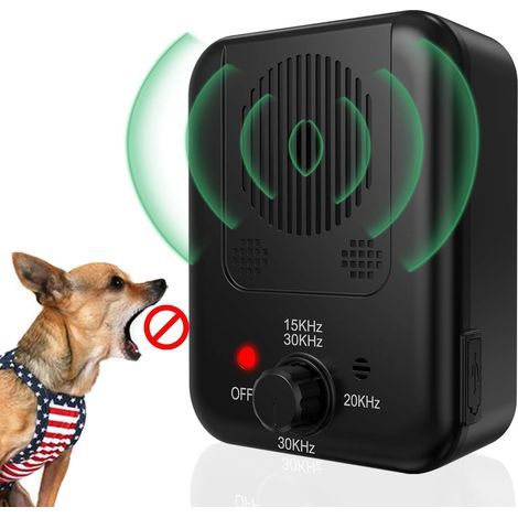 GP Dispositif anti-aboiement sans fil, dispositif de contrôle des aboiements pour chien avec 3 niveaux à ultrasons pour dissuader les aboiements jusqu'à 10 m de portée (1/5)