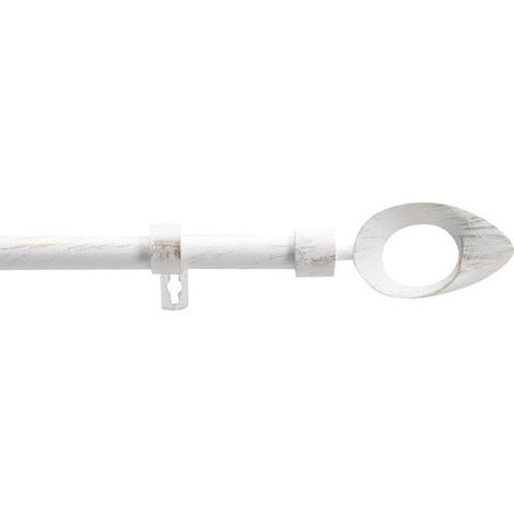 Kit tringle extensible 120 à 210 cm patiné Ovalon blanc or (1/4)