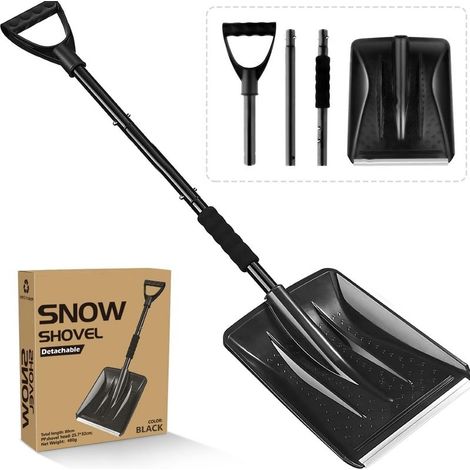Pelle à Neige, Pelle à Neige Portable légère avec Bord en Aluminium, Nouvel Outil de déneigement d'hiver, poignée Amovible avec Longueur réglable en Trois Parties, Utilitaire d'hiver (1/5)