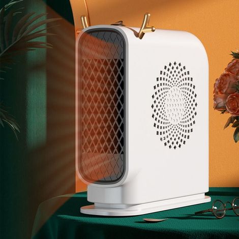 Radiateur soufflant électrique 500W silencieux et sûr, chauffage d'appoint éco pour chambre et salle de bain, blanc 220V (1/5)