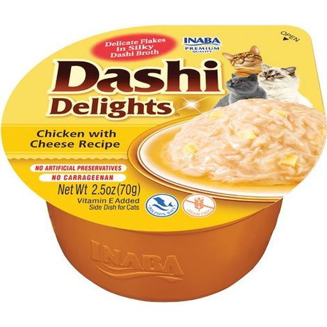 INABA DASHI DELIGHTS - MORCEAUX DANS UN BOUILLON DE FLOCONS DE BONITE AU POULET & FROMAGE - 1 X 70G - DÉLICIEUSE ET SAINE - TOPP (1/5)