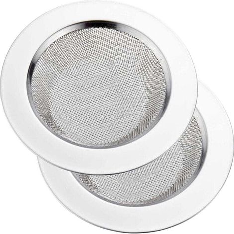 Crépine d'évier de cuisine en 2 pièces Crépine de vidange d'évier de cuisine en acier inoxydable, crépine d'évier avec grand rebord large de 4,5 pouces de diamètre (1/5)