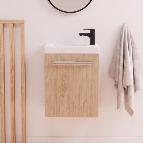 Ensemble lave-mains suspendu NEVADA avec robinet noir (1/5)
