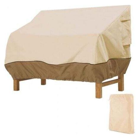 Beige,85×80×91.5cm Housse de Protection pour Banc, Housse Banc Jardin Tissu Oxford Imperméable, Housse de Banc Exterieur Anti UV et Vent Housse de Protection pour Canapé (1/5)