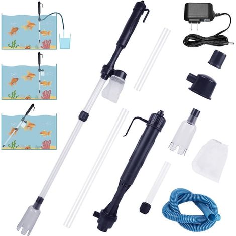Ce nettoyeur de substrat électrique 4 en 1 pour aquarium est un aspirateur d'aquarium étanche à siphon automatique, adapté aux changements d'eau, au nettoyage du substrat et à l'entretien multifonctio (1/5)