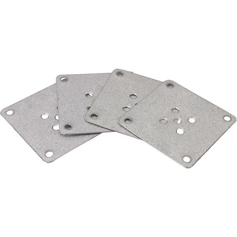 80x80mm Quadratische Montageplatte mit 5 Löchern, Befestigungsplatten für Möbelbeine für Sofa und Couch, 4er-Pack