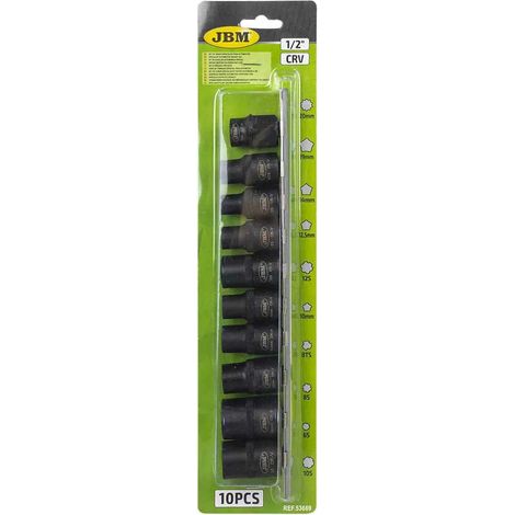 Chiavi e bussole jbm special automotive sockets acciaio cromo vanadio 10 pezzi