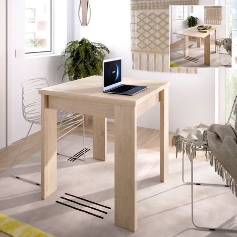 Mesa Auxiliar de comedor cocina Extensible Natural 79-77x67-134x67 cm - BOK